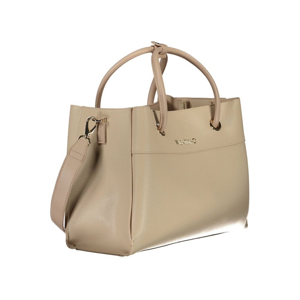 Mario Valentino Beige Polyurethane Women's Bag with Handles and Compartments | Regal Royce