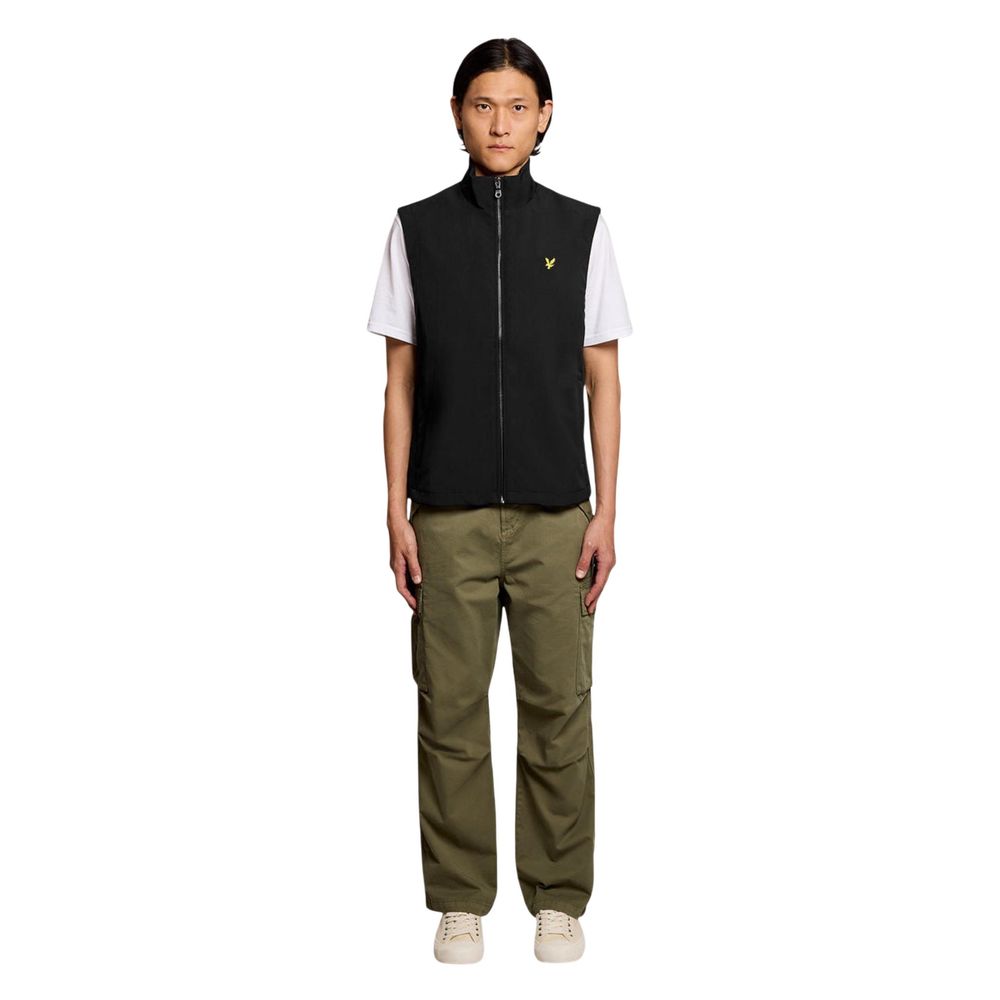 Lyle & Scott Black Polyester Sleeveless Jacket | Regal Royce