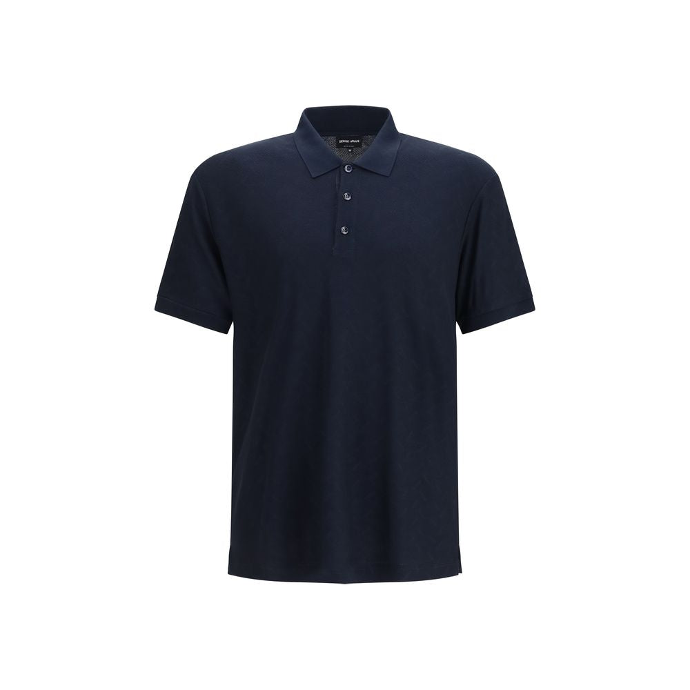 Giorgio Armani Blue Viscose Polo Shirt | Regal Royce