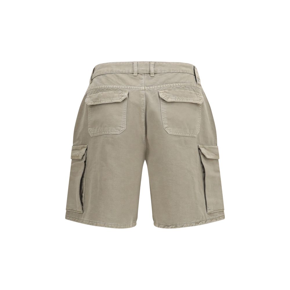 Represent Beige Cotton Bermuda Shorts | Regal Royce