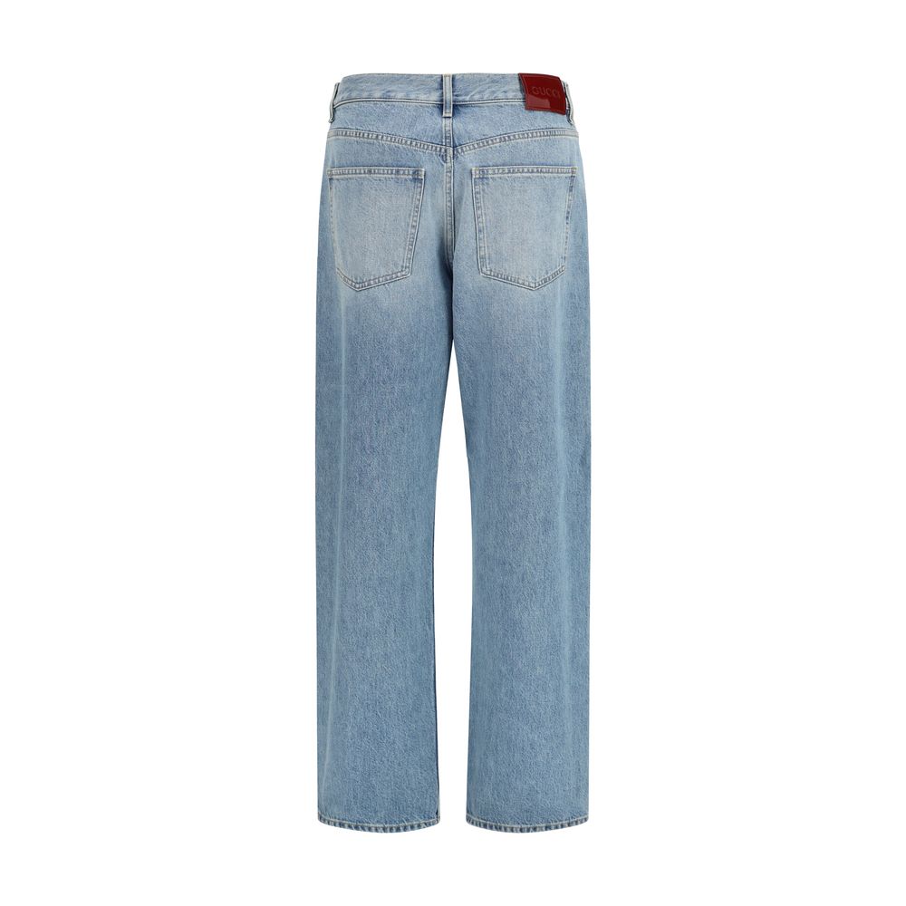 Gucci Blue Cotton Straight-Leg Jeans | Regal Royce
