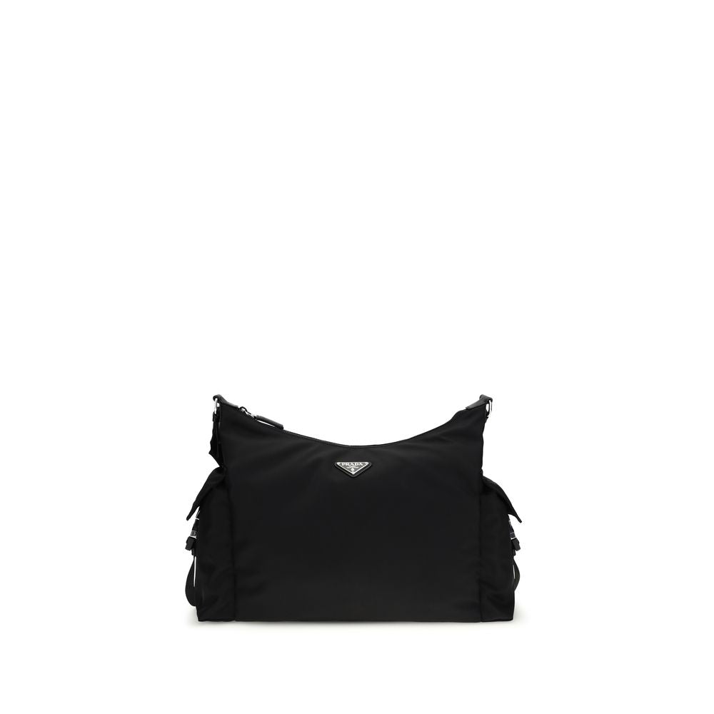 Prada Black Recycled Polyamide Shoulder Bag | Regal Royce