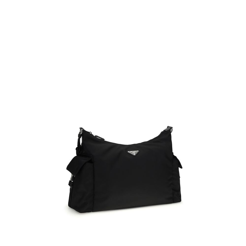 Prada Black Recycled Polyamide Shoulder Bag | Regal Royce