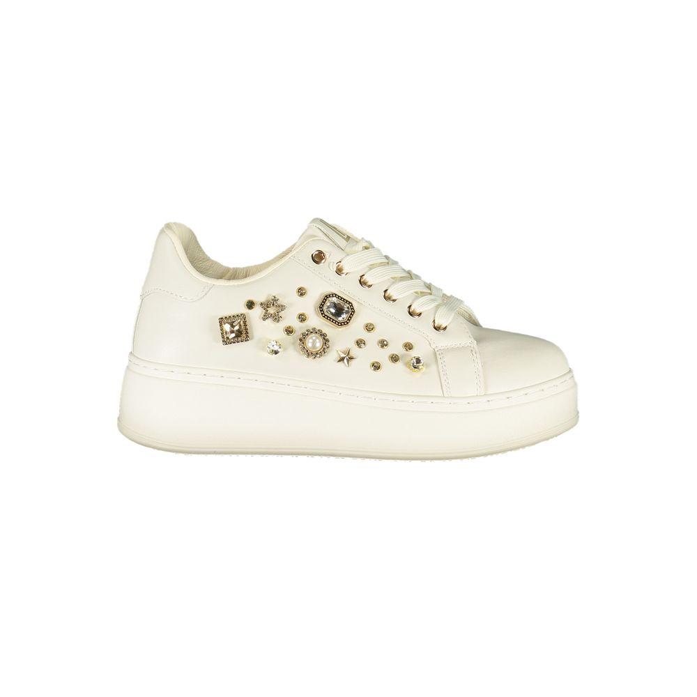 Laura Biagiotti Bianco Polyurethane Women Sneaker | Regal Royce