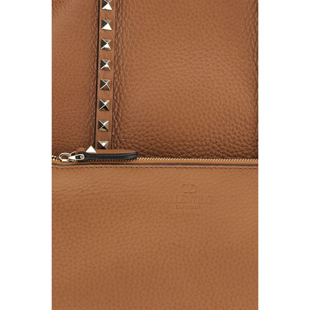 Valentino Garavani Brown Calf Leather Bos Taurus Shoulder Bag | Regal Royce