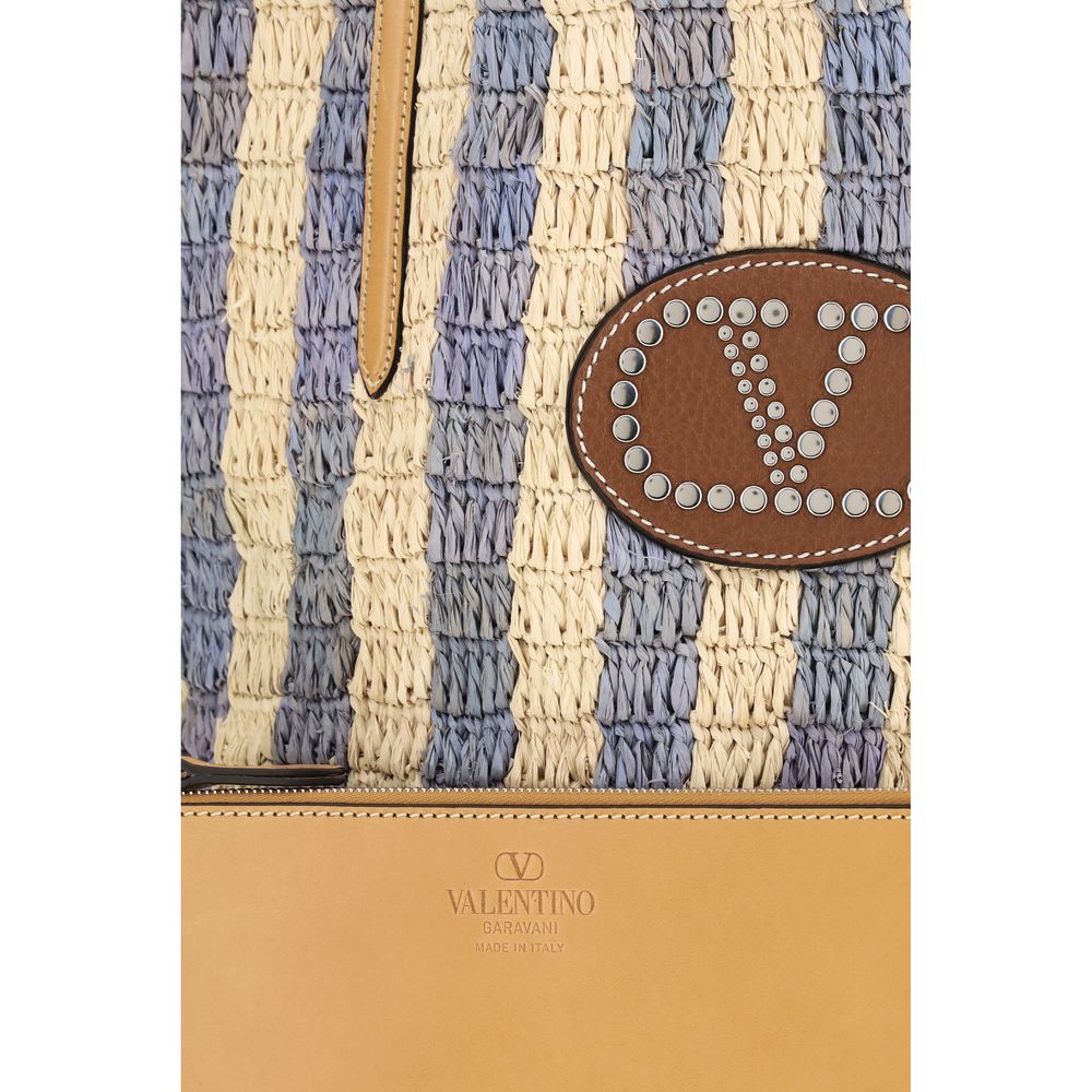Valentino Garavani Blue Raffia Backet Bag | Regal Royce