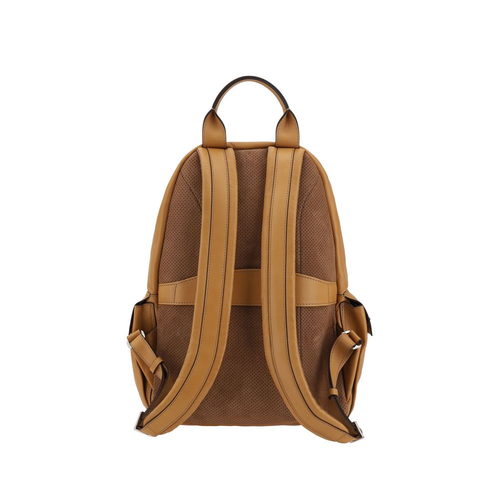 Brunello Cucinelli Brown Calf Leather Bos Taurus Backpack | Regal Royce
