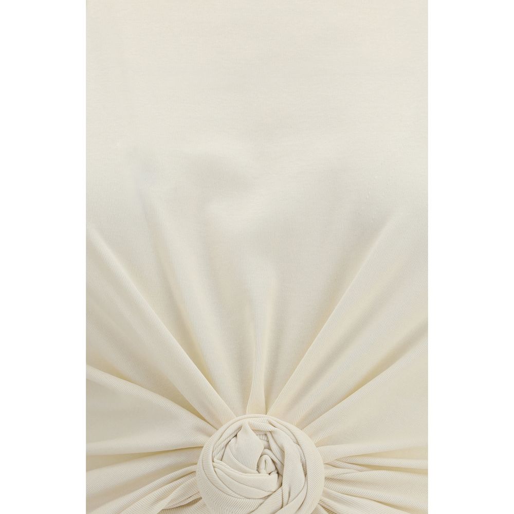 Magda Butrym Beige Cotton Sleeveles T-Shirt | Regal Royce