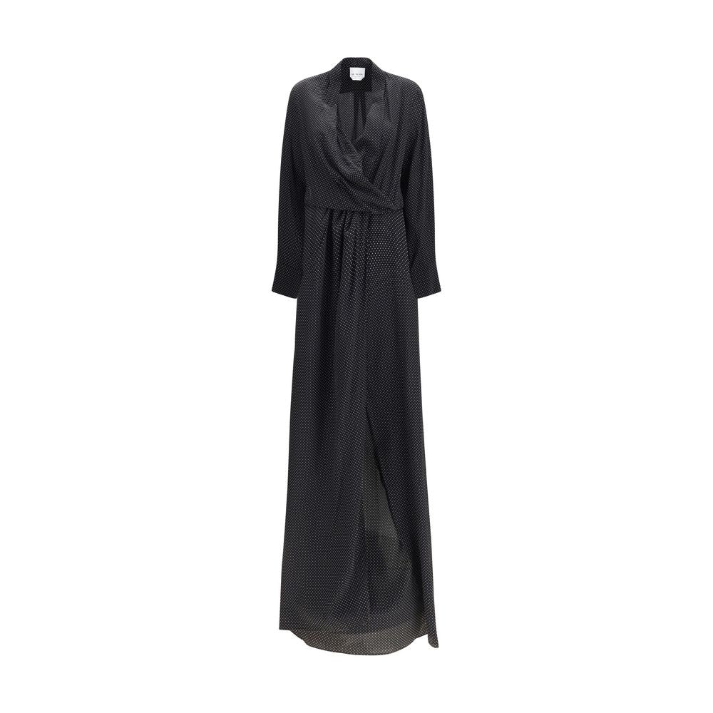 SA SU PHI Black Silk Long Dress | Regal Royce