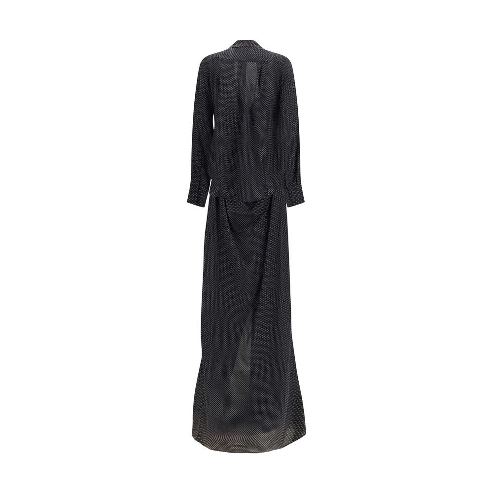 SA SU PHI Black Silk Long Dress | Regal Royce