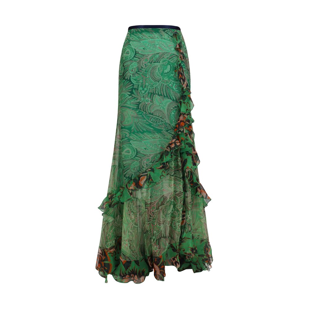 Etro Bicolor Silk Long Skirt | Regal Royce