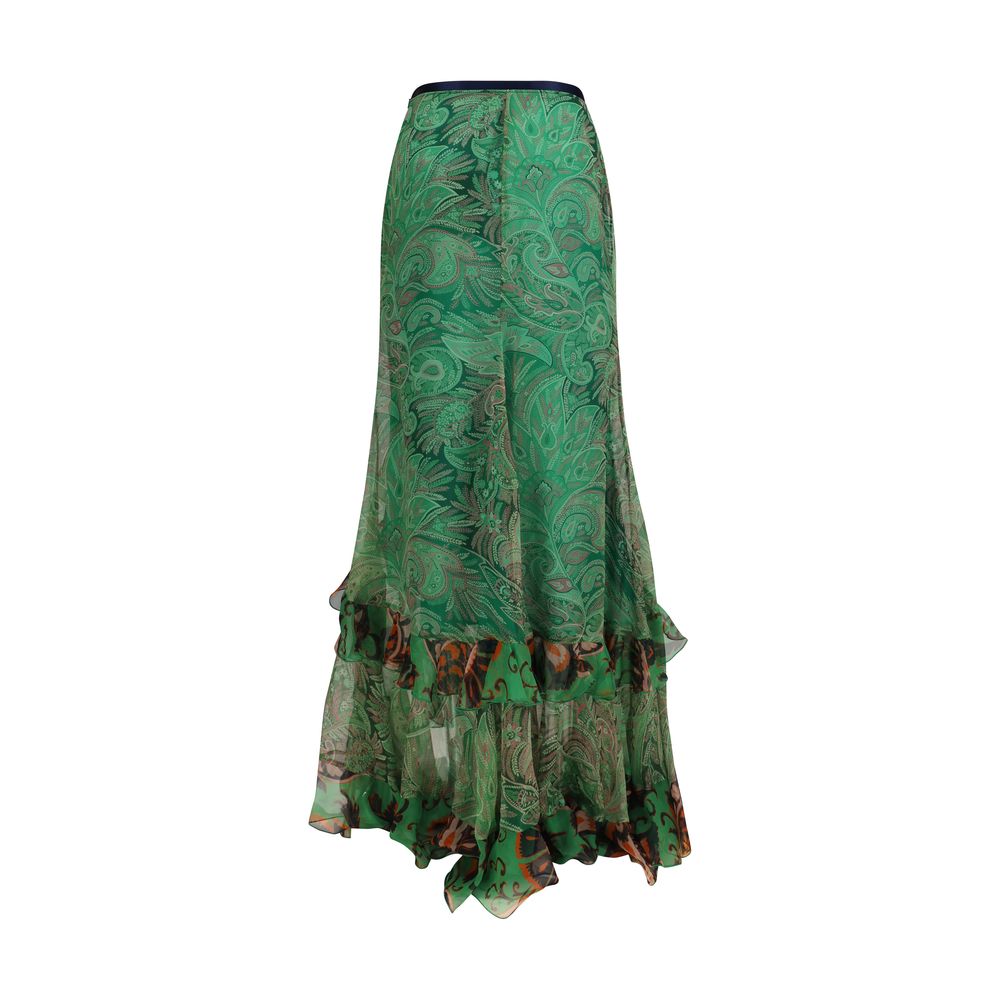 Etro Bicolor Silk Long Skirt | Regal Royce