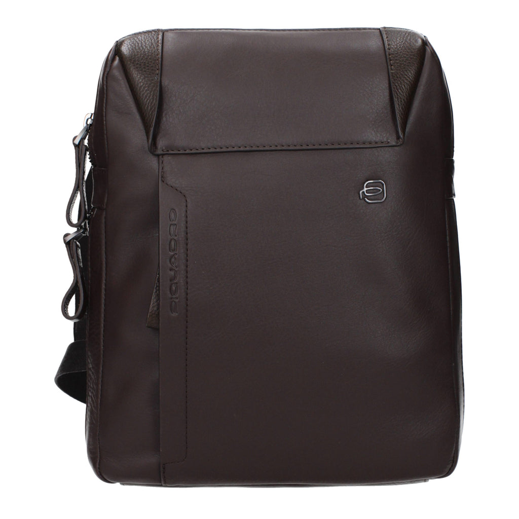 Piquadro Brown Leather Crossbody Bag