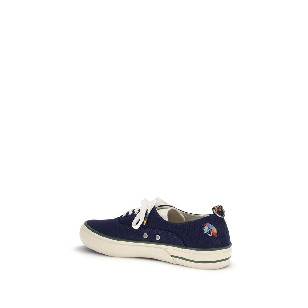 Barbour Blue Cotton Low Top Sneakers | Regal Royce