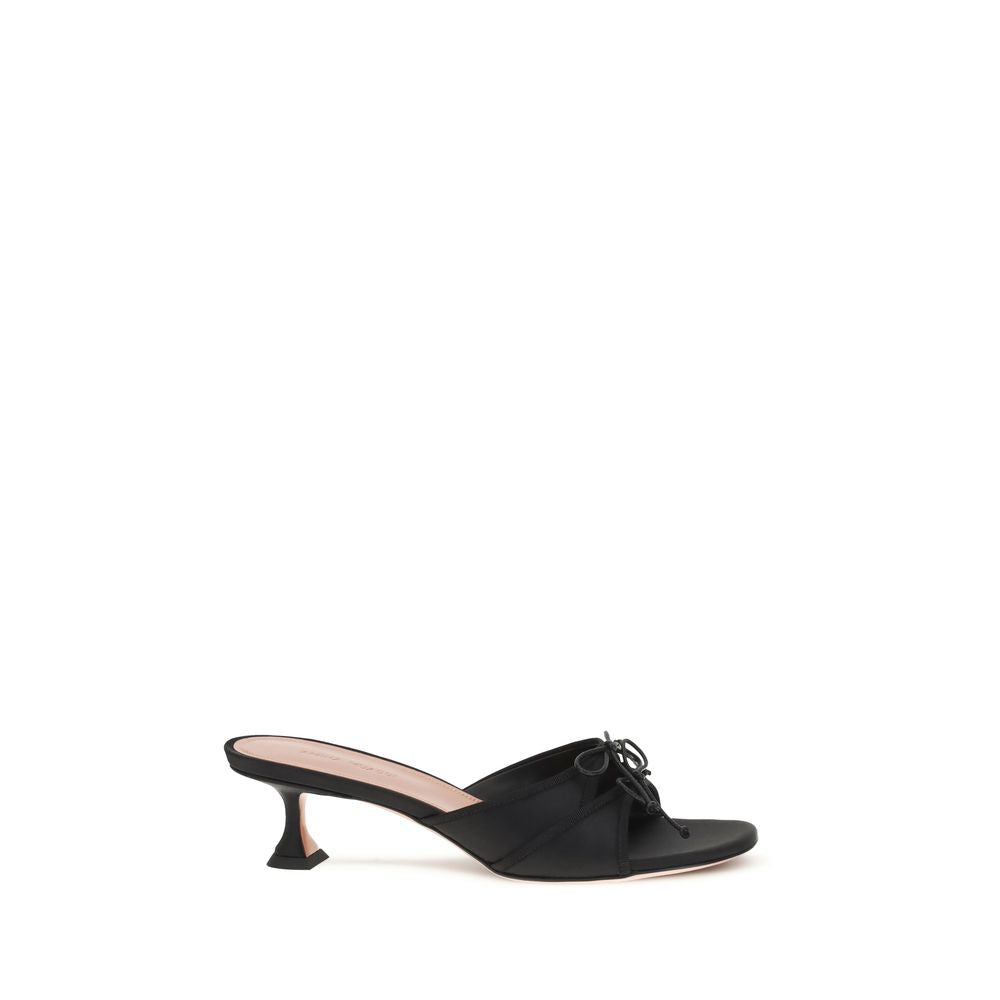 Amina Muaddi Black Silk Sandals | Regal Royce