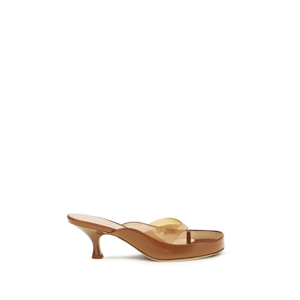 Chloé Brown Calf Leather Bos Taurus Stiletto Heel Sandals | Regal Royce