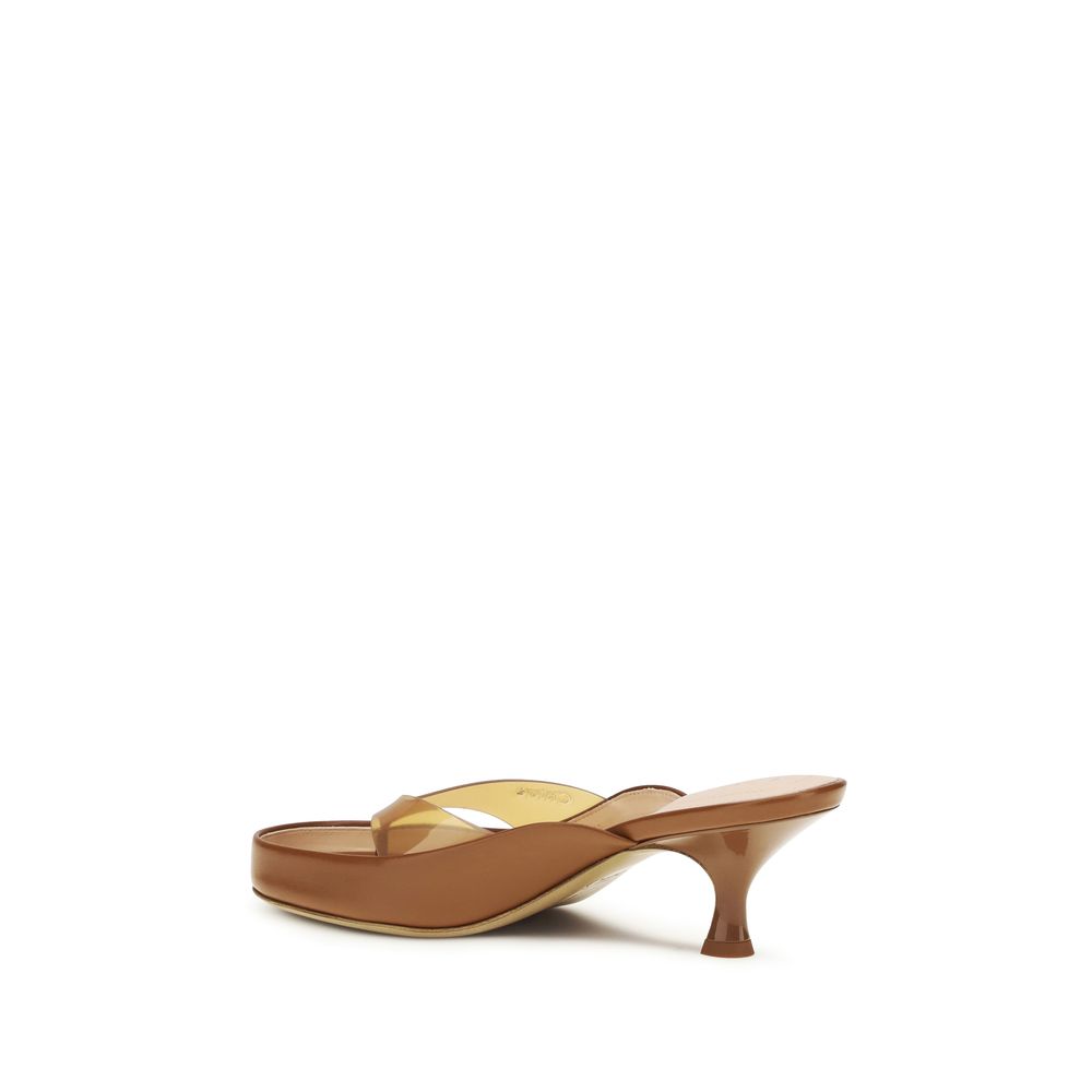 Chloé Brown Calf Leather Bos Taurus Stiletto Heel Sandals | Regal Royce