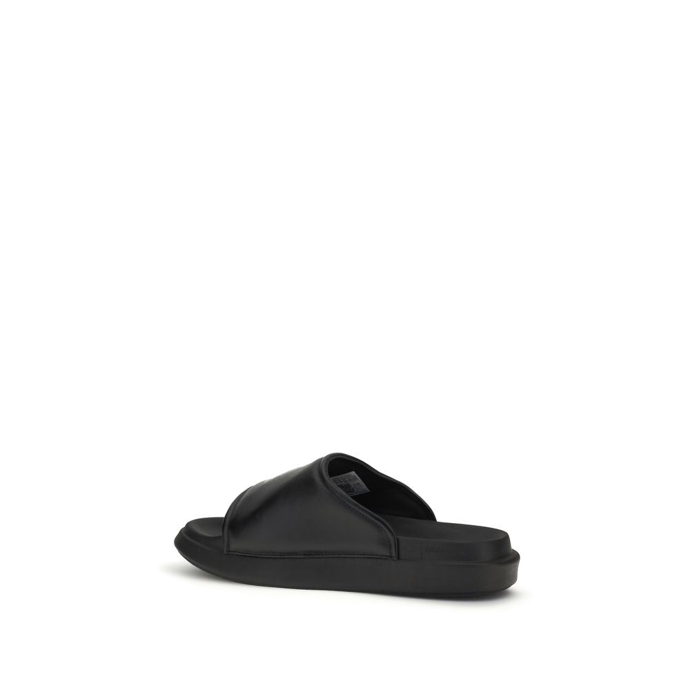 Y-3 Black Calf Leather Bos Taurus Sandals | Regal Royce