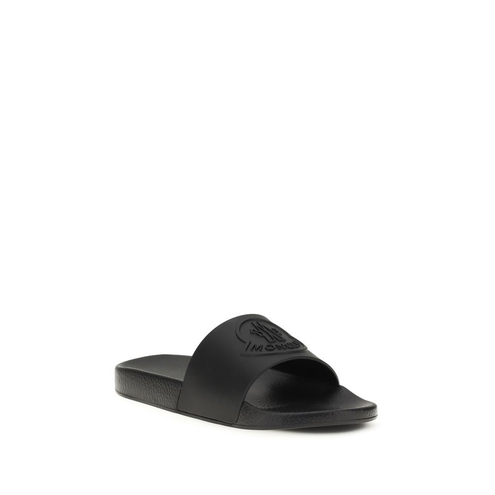 Moncler Black Rubber Slippers | Regal Royce
