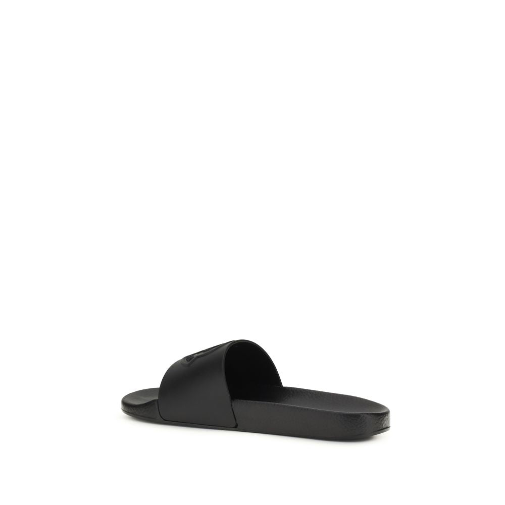 Moncler Black Rubber Slippers | Regal Royce