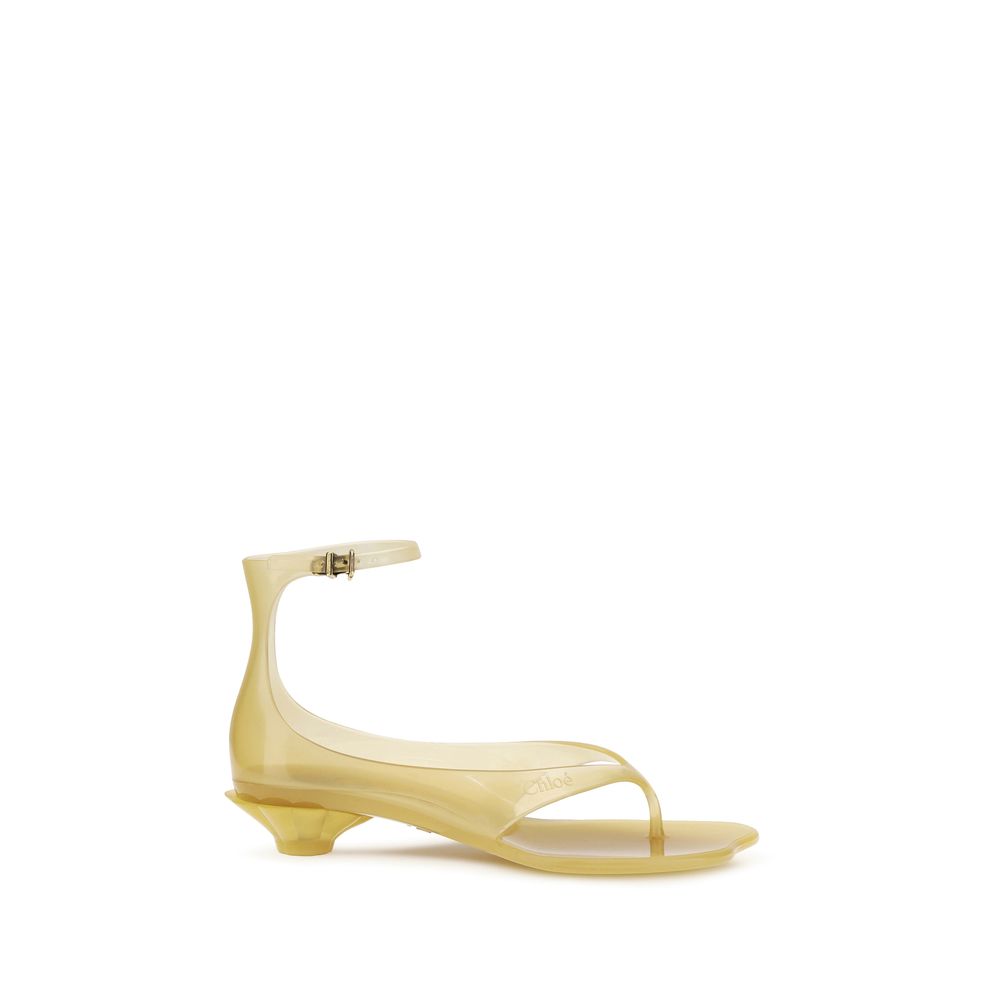 Chloé Beige Polyurethane Flat Sandals | Regal Royce