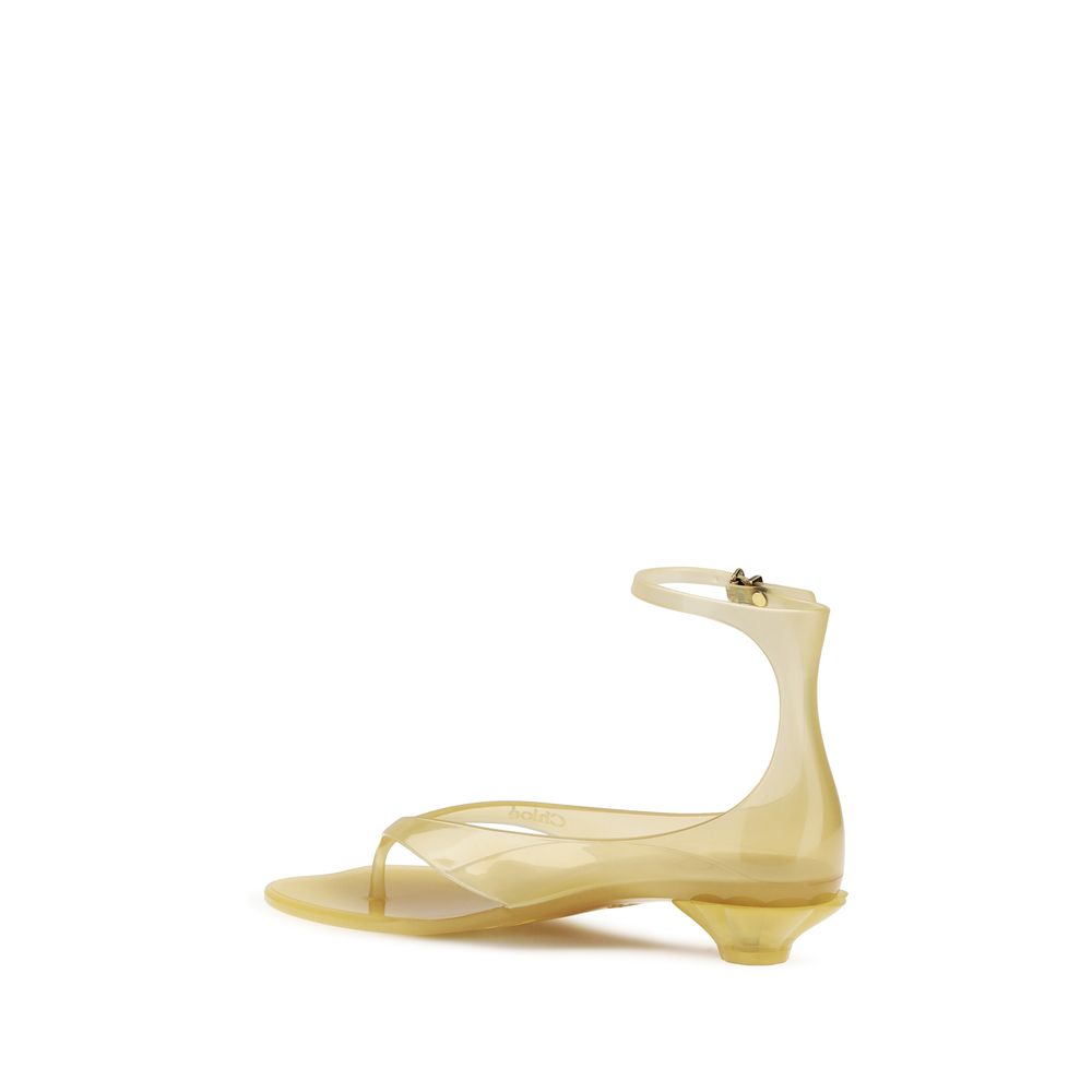 Chloé Beige Polyurethane Flat Sandals | Regal Royce