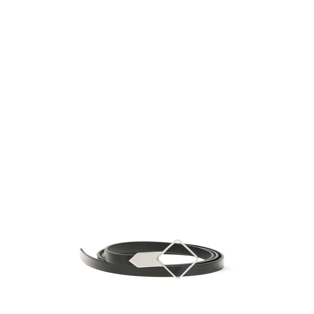 The Row Black Calf Leather Bos Taurus Thin Belt | Regal Royce