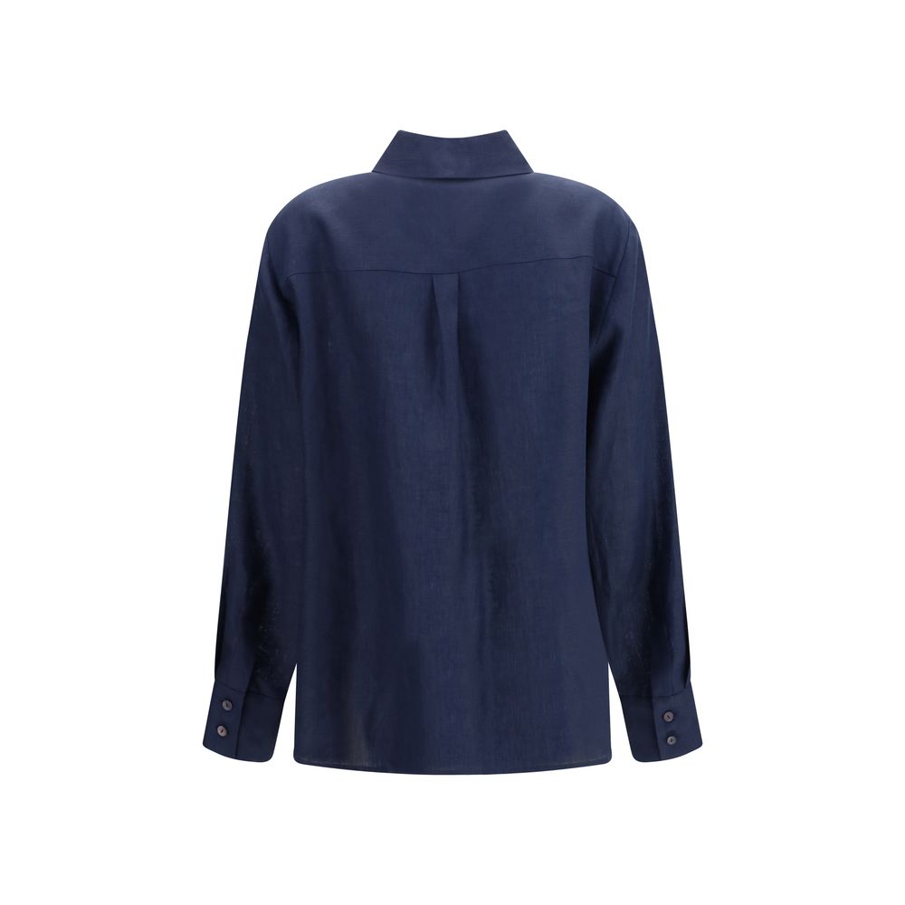 Lardini Blue Linen Dress Shirt | Regal Royce