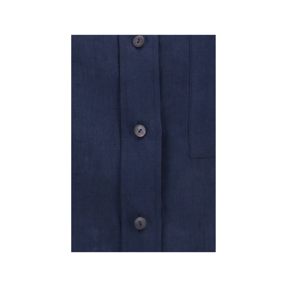 Lardini Blue Linen Dress Shirt | Regal Royce