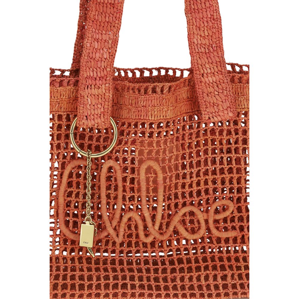 Chloé Multicolor Raffia Shoulder Bag