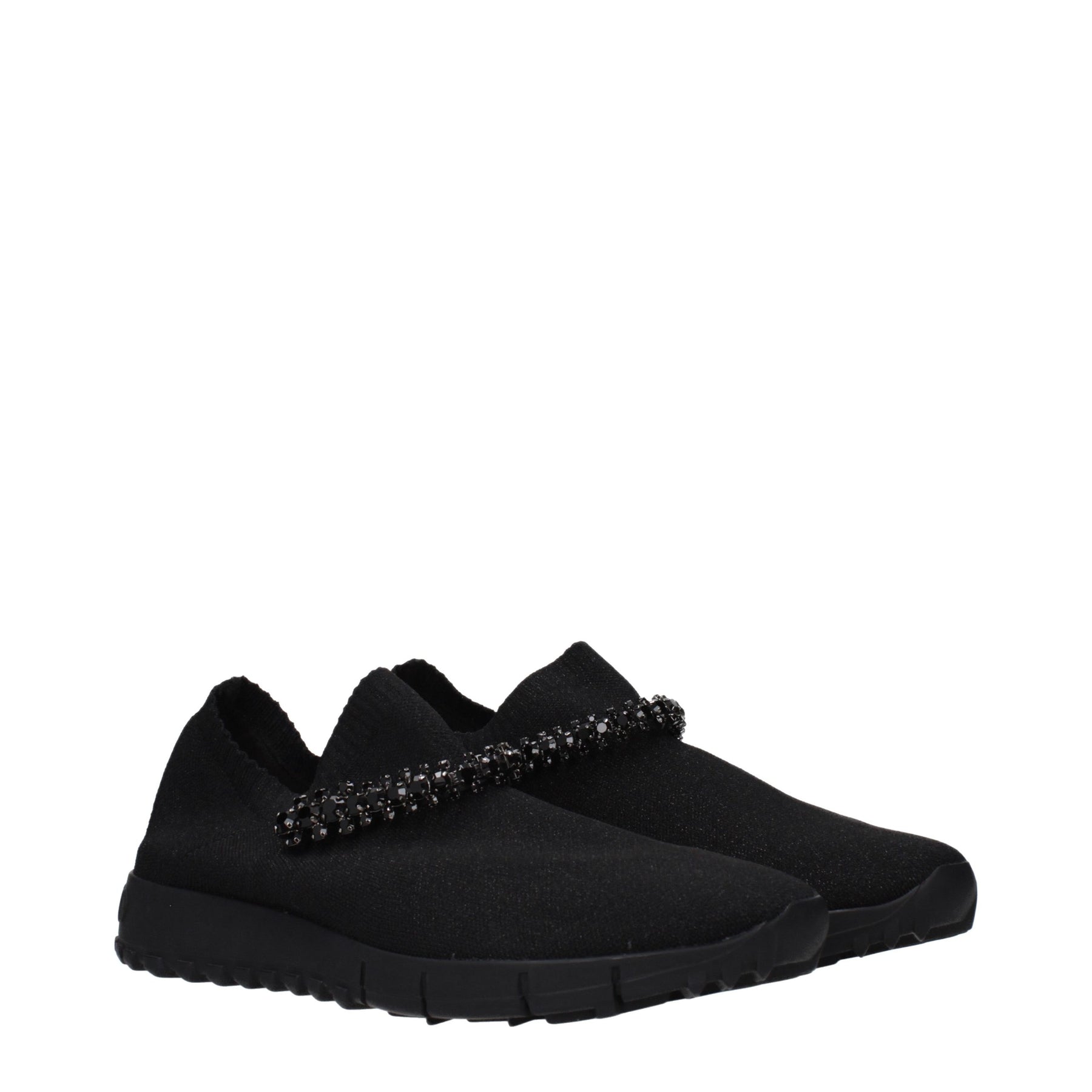 Jimmy Choo Black Fabric Slip-On Loafers | Regal Royce