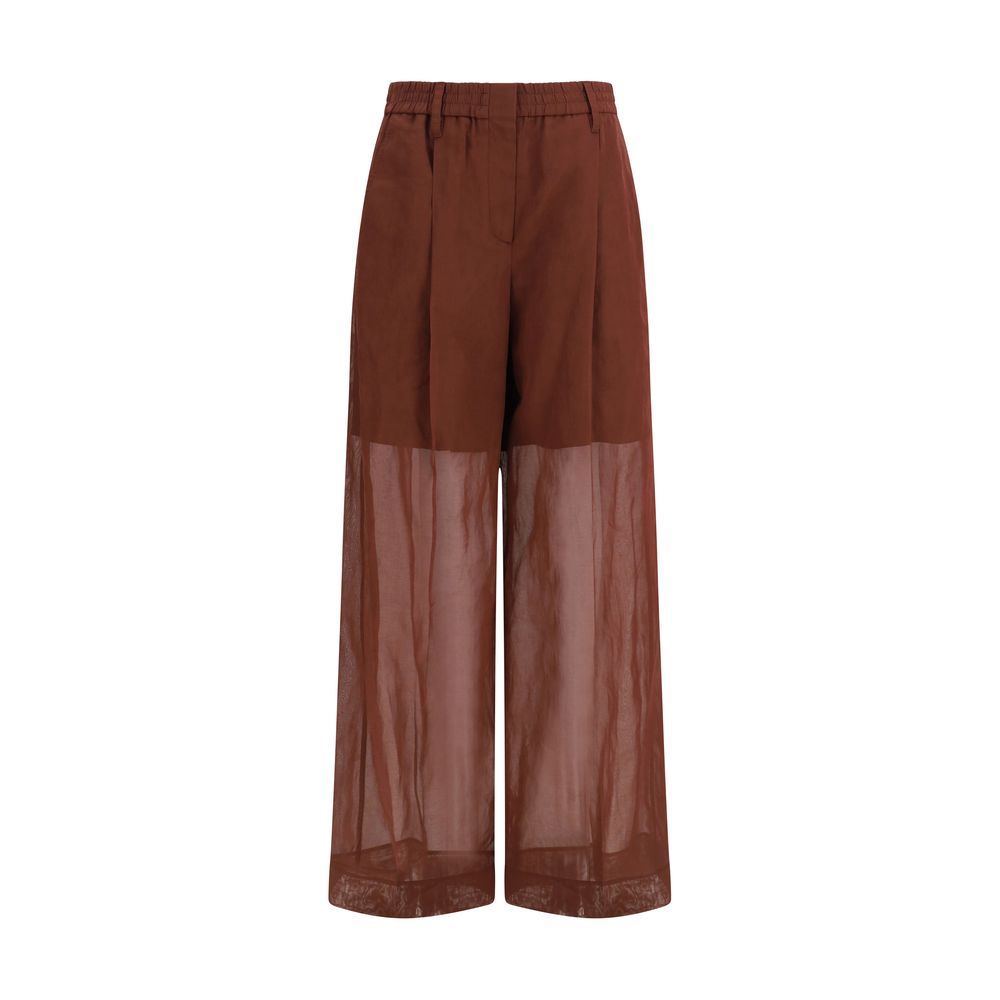 Brunello Cucinelli Brown Cotton Casual Pants | Regal Royce