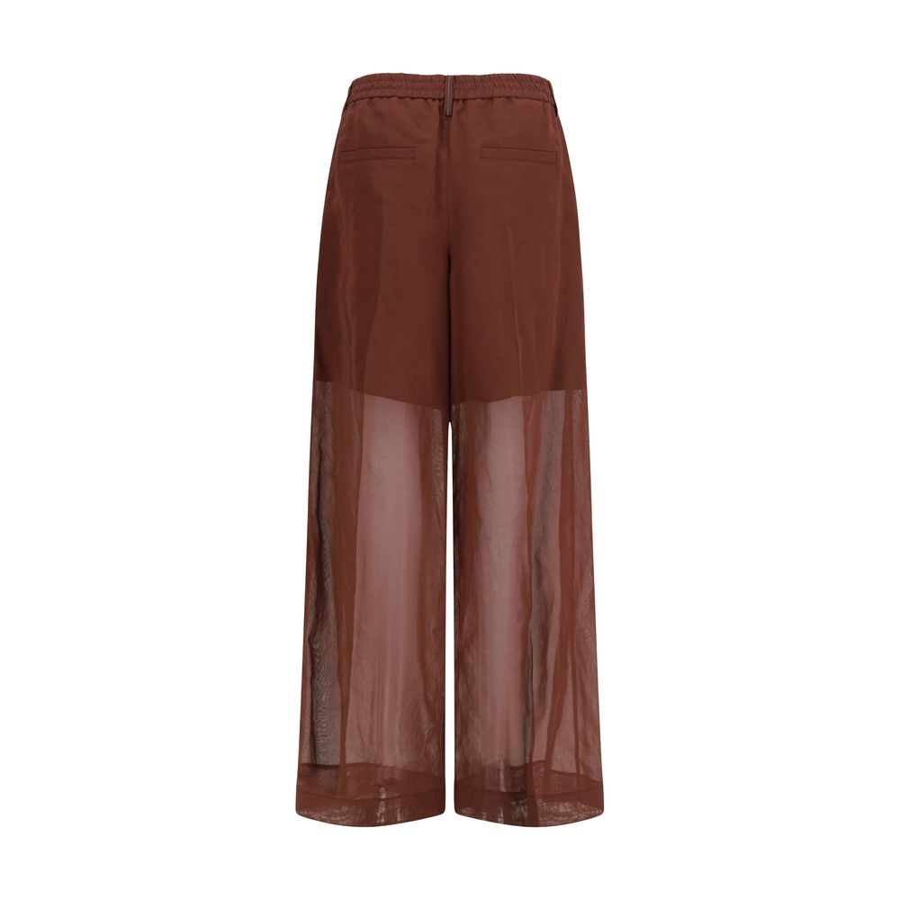 Brunello Cucinelli Brown Cotton Casual Pants | Regal Royce