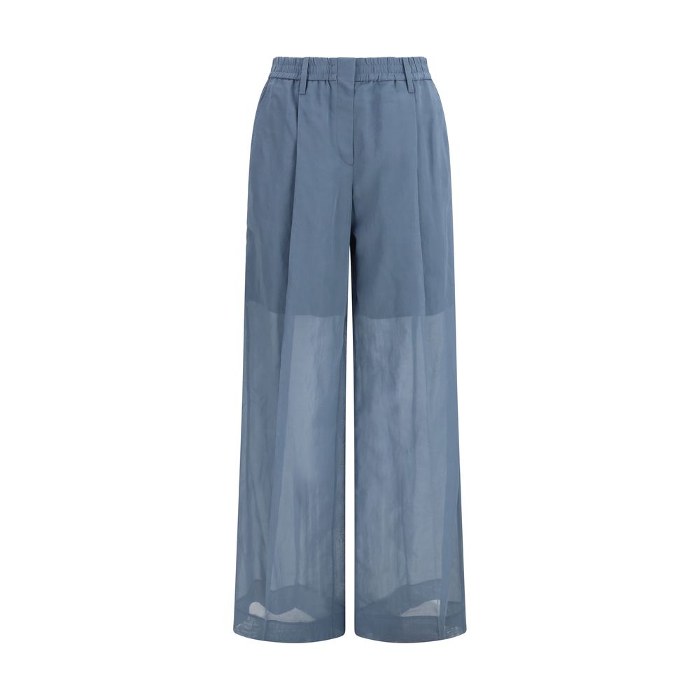 Brunello Cucinelli Blue Cotton Casual Pants | Regal Royce