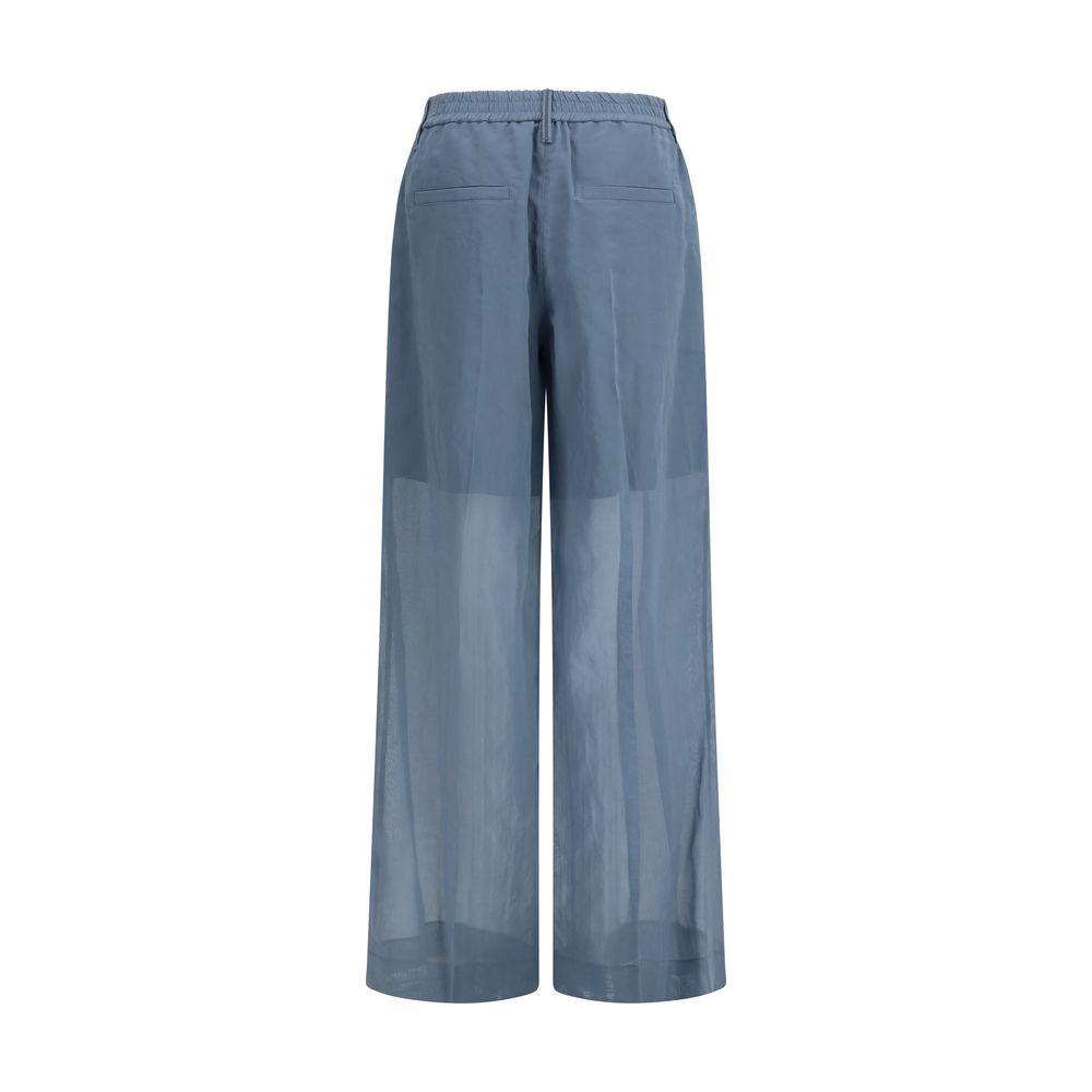 Brunello Cucinelli Blue Cotton Casual Pants | Regal Royce