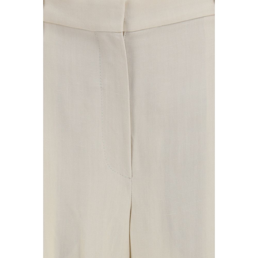 Brunello Cucinelli Beige Viscose Casual Pants | Regal Royce