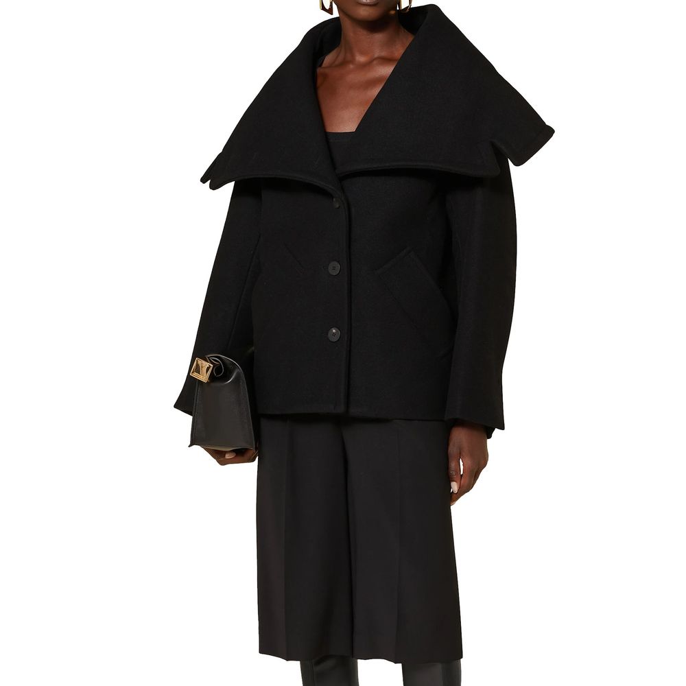 Jacquemus Black Virgin Wool Coat | Regal Royce