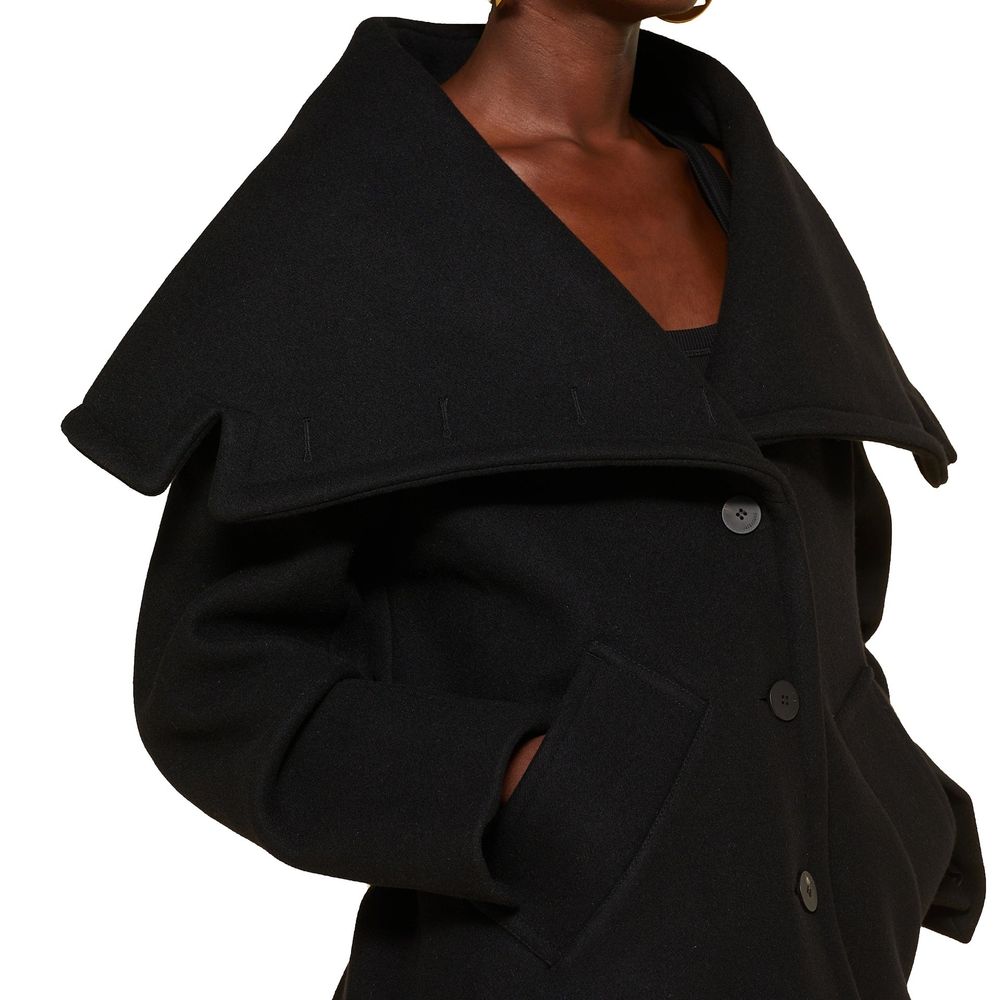 Jacquemus Black Virgin Wool Coat | Regal Royce