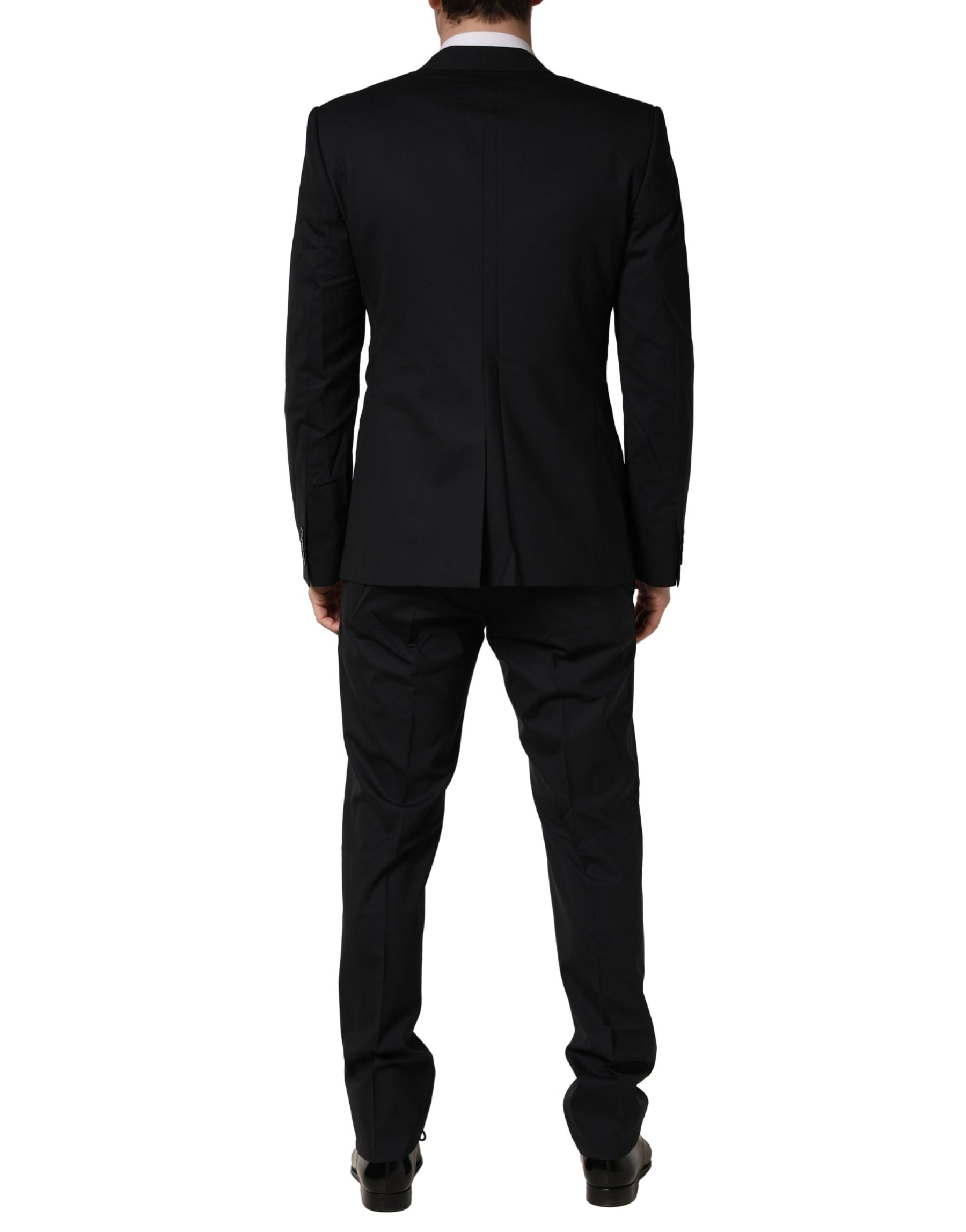 Dolce & Gabbana Black Wool 2 Buttons Formal 3 Piece Men Suit | Regal Royce