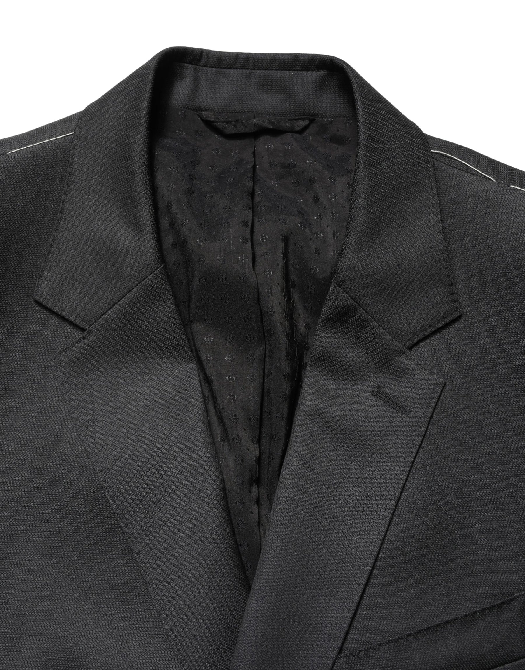 Dolce & Gabbana Black Wool 2 Buttons Formal 2 Piece Suit | Regal Royce