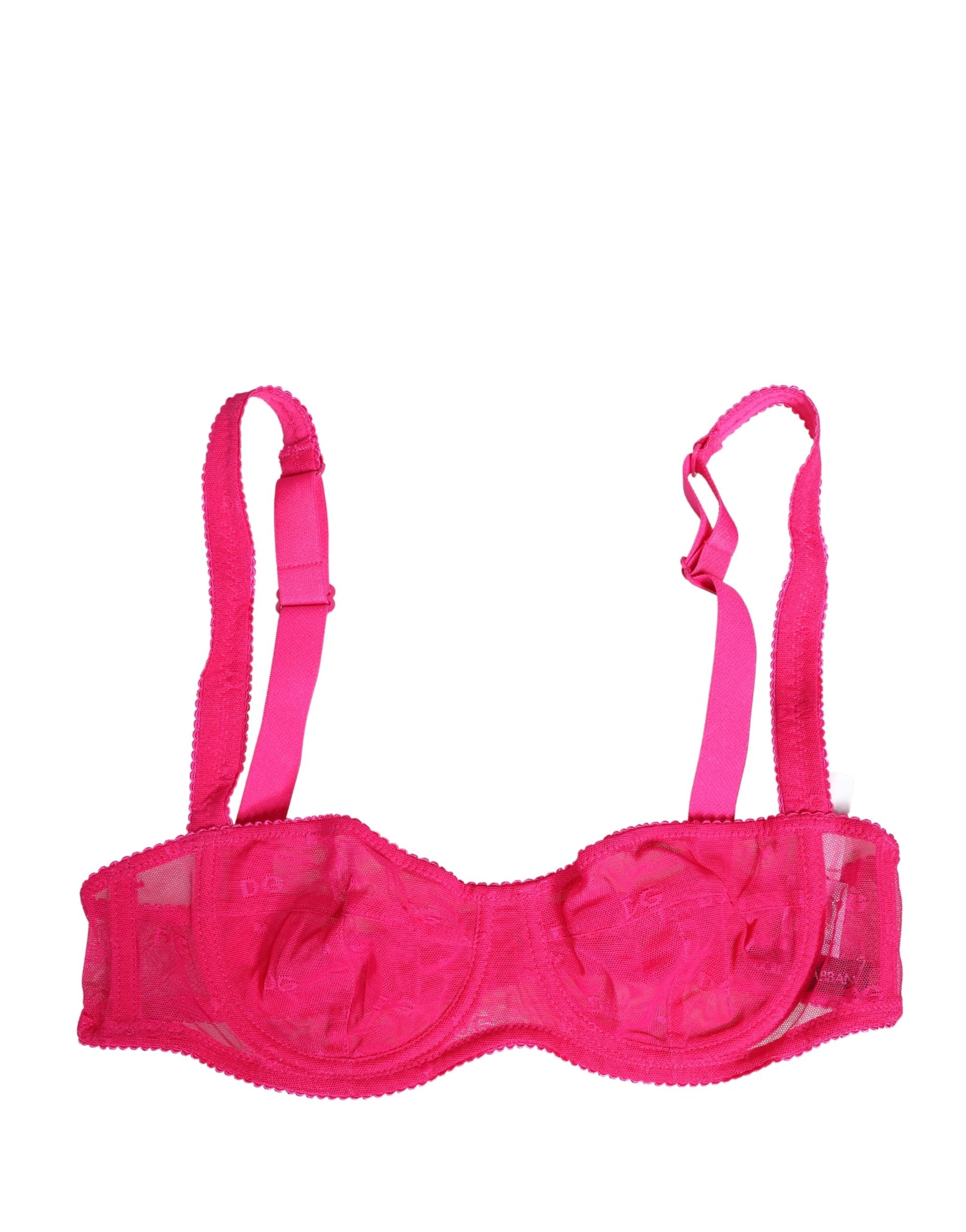 Dolce & Gabbana Pink Lace Mesh Underwire Balconnet Bra Underwear | Regal Royce