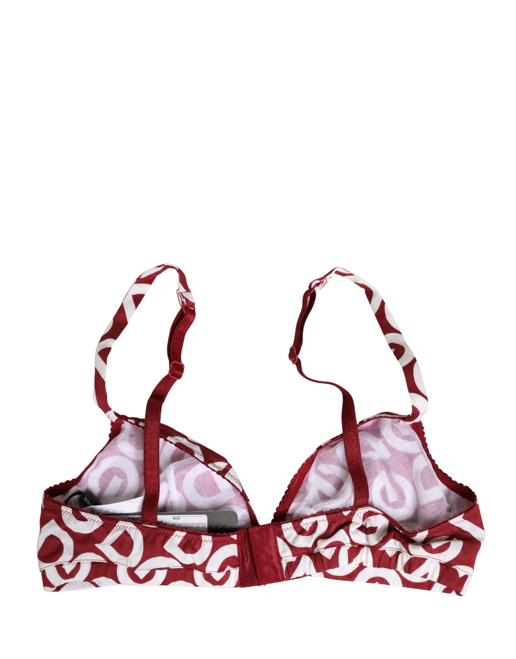 Dolce & Gabbana Red Logo Monogram Cotton Soft Cup Bra Underwear | Regal Royce