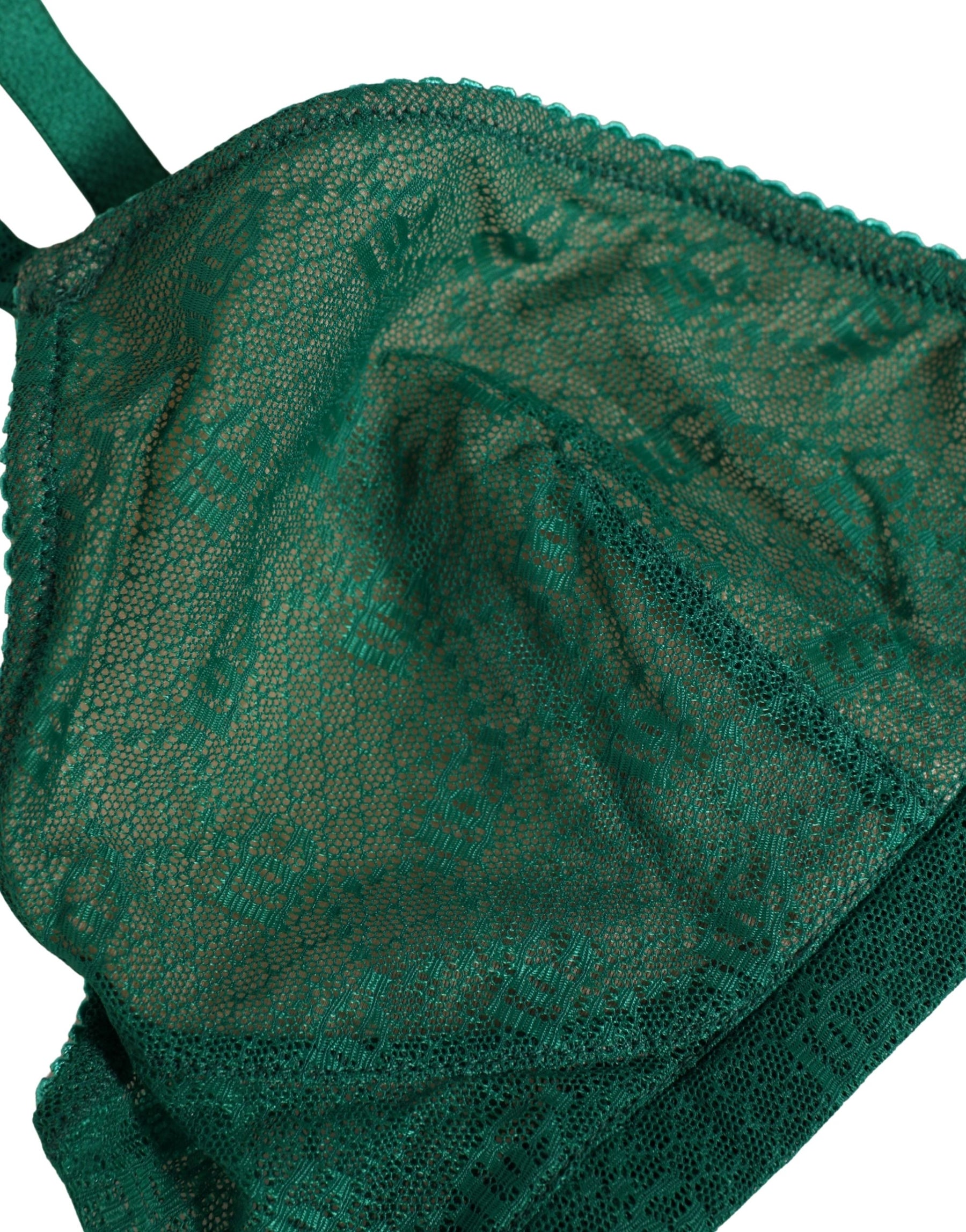 Dolce & Gabbana Green Nylon Stretch Soft Cup Brassiere Underwear | Regal Royce