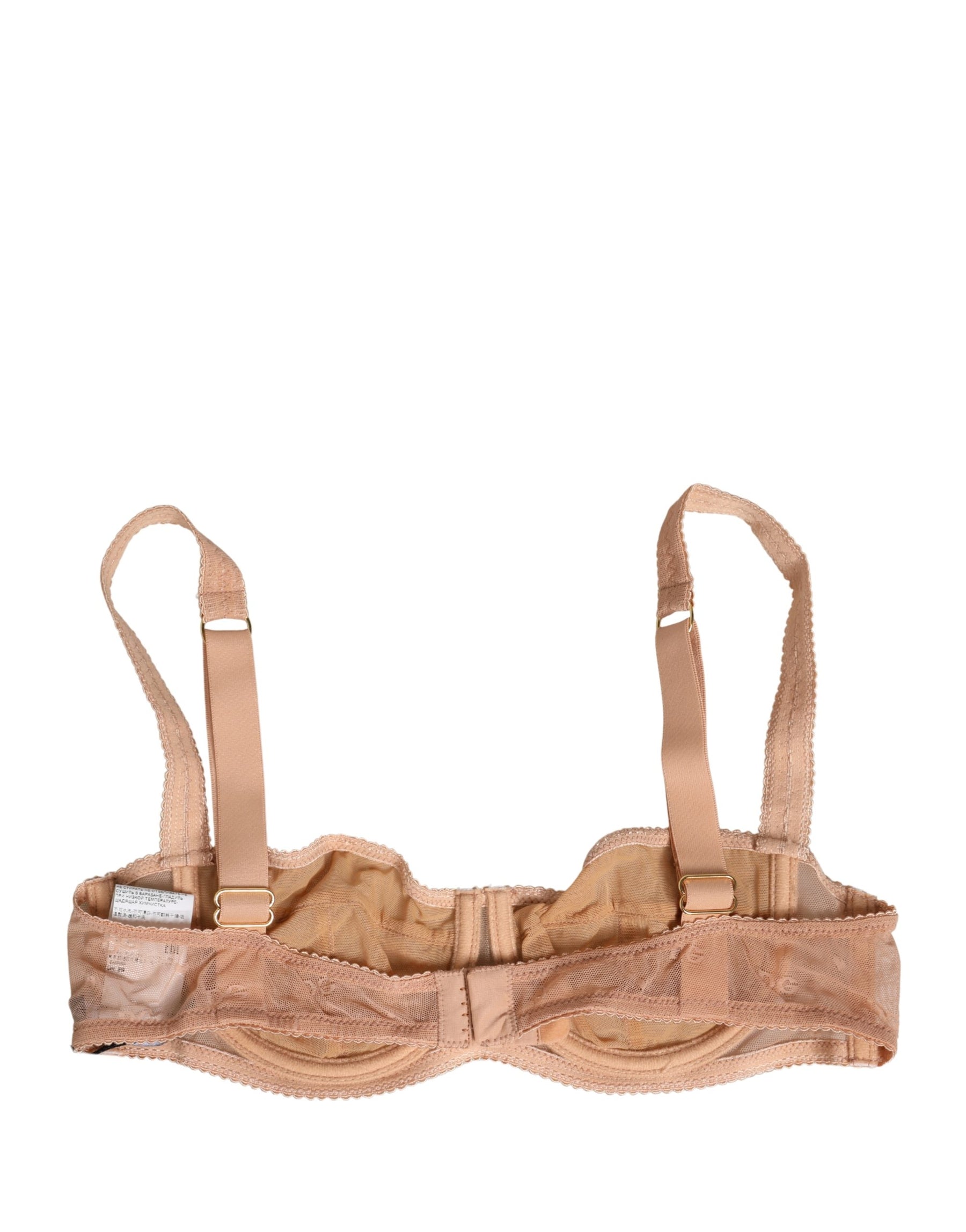 Dolce & Gabbana Beige Lace Mesh Underwire Balconnet Bra Underwear | Regal Royce