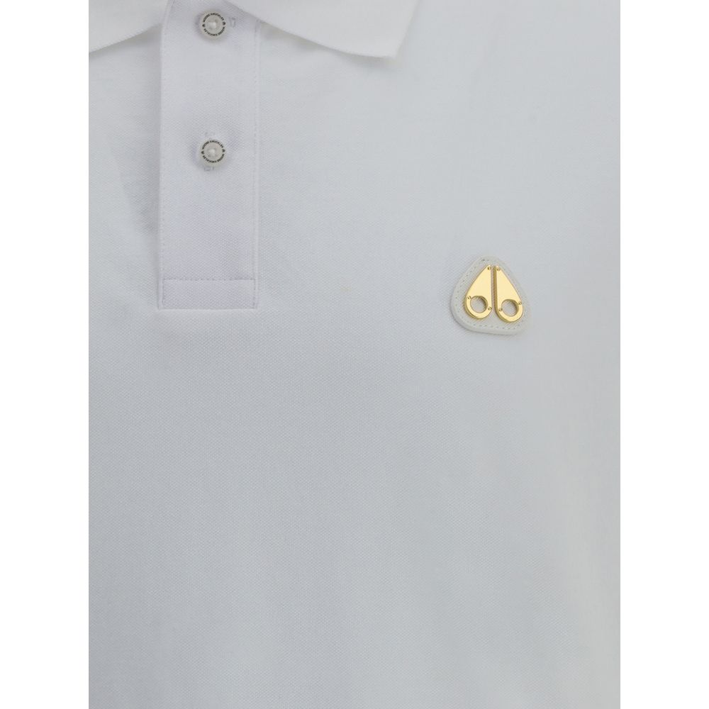 Moose Knuckles White Cotton Polo Shirt | Regal Royce