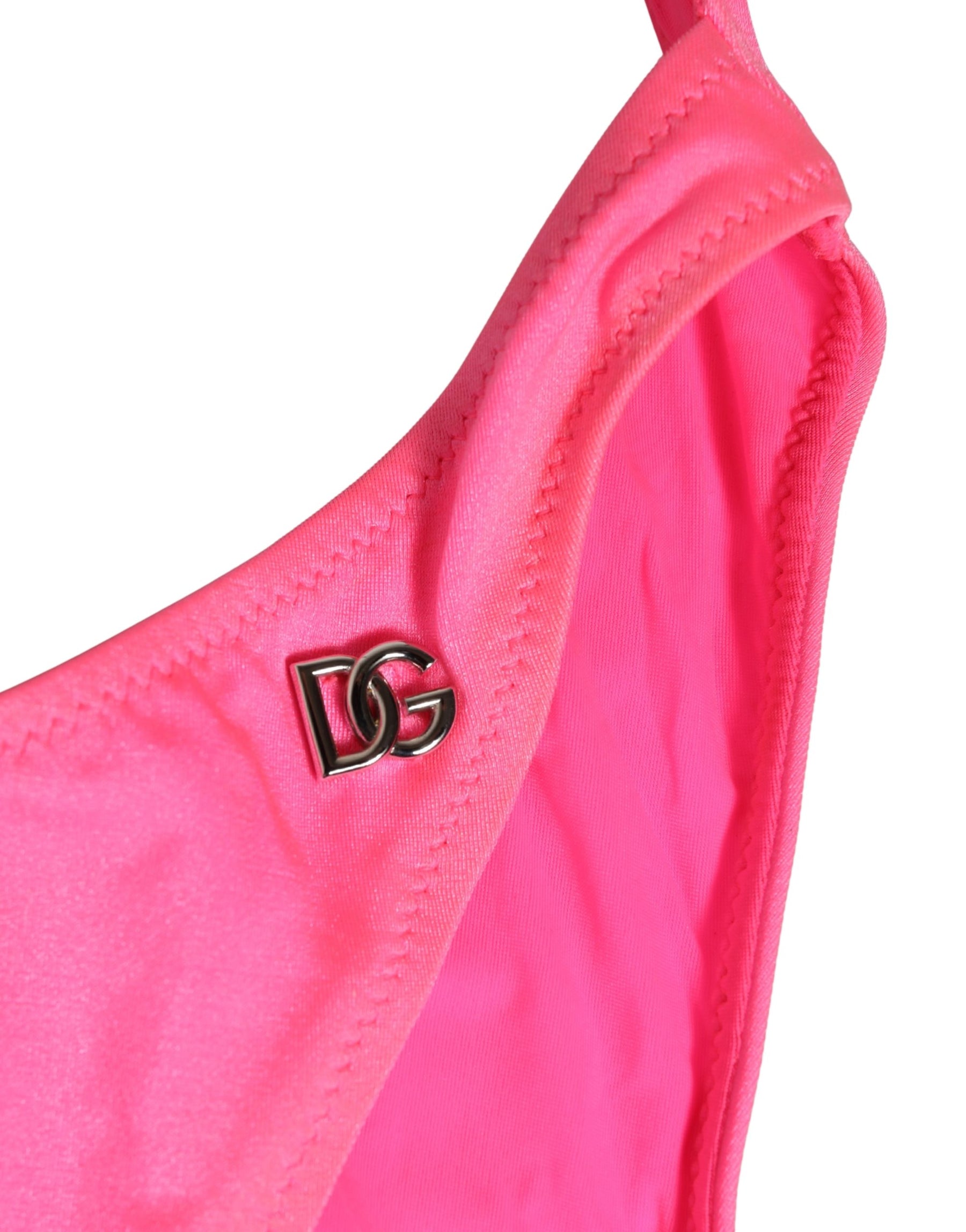 Dolce & Gabbana Pink Cut-Out High Leg One Piece Swimsuit Swimwear | Regal Royce
