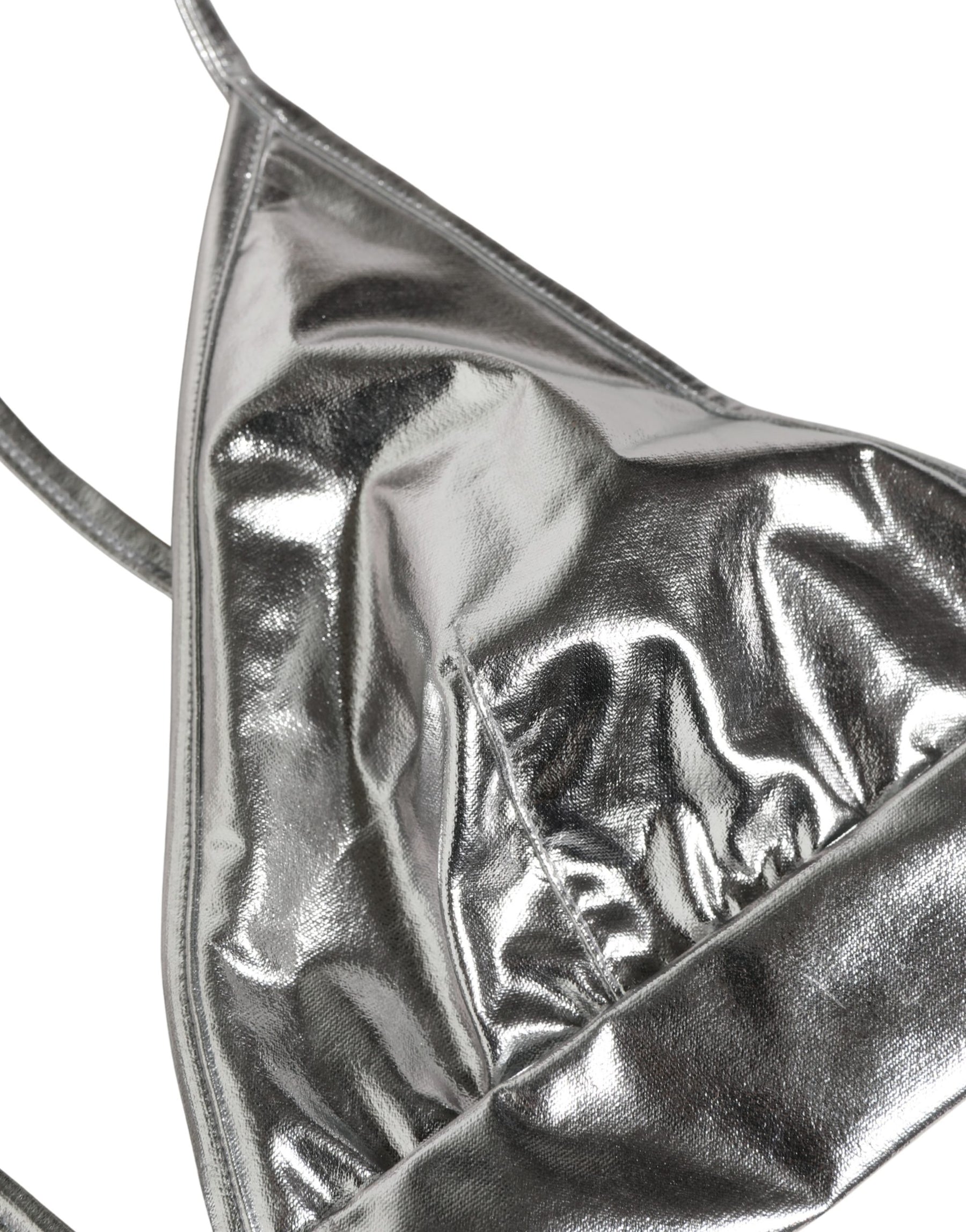 Dolce & Gabbana Metallic Silver Sleeveless Bustier Cropped Top | Regal Royce
