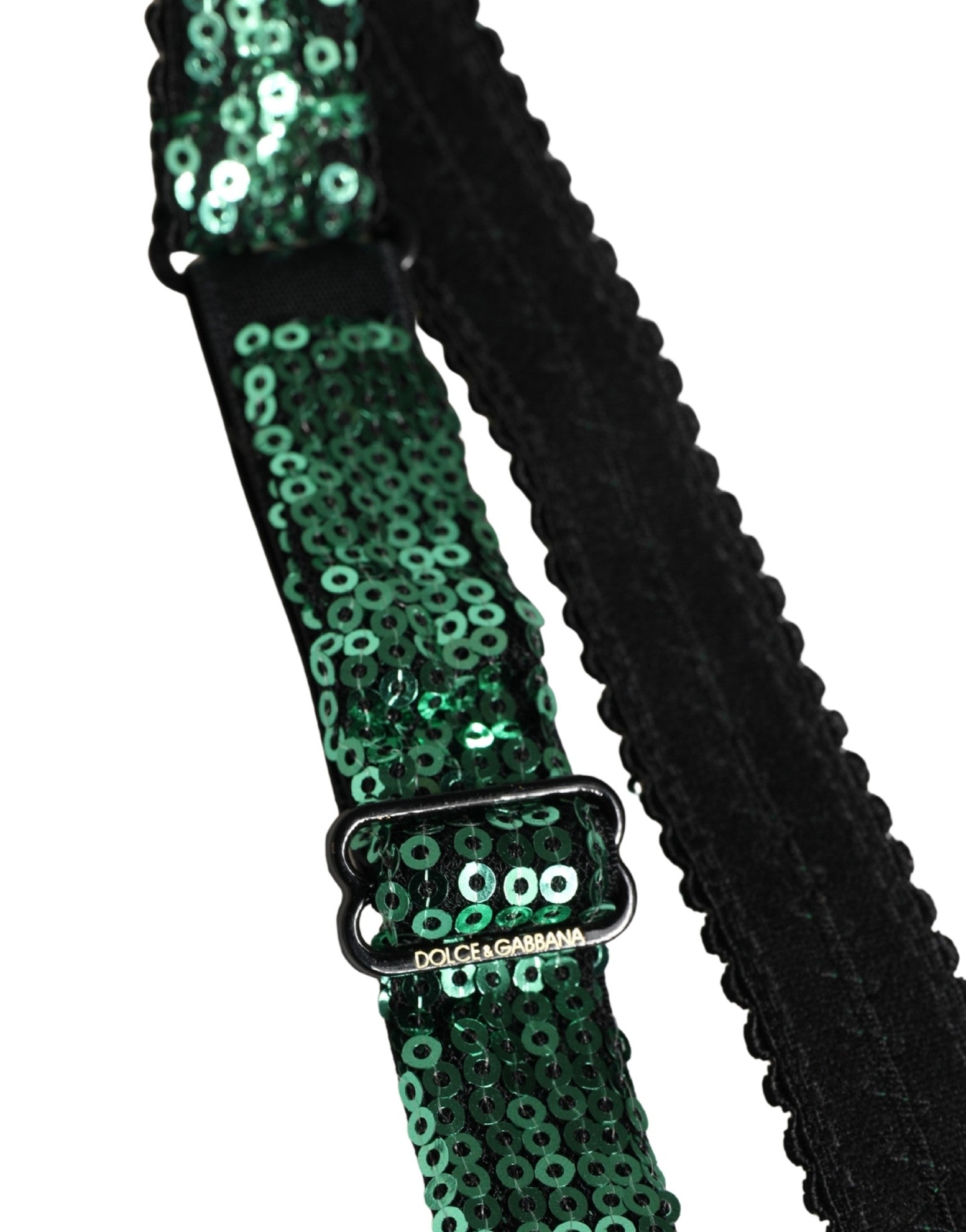 Dolce & Gabbana Green Sequined Nyon Balconnet Bra Underwear | Regal Royce