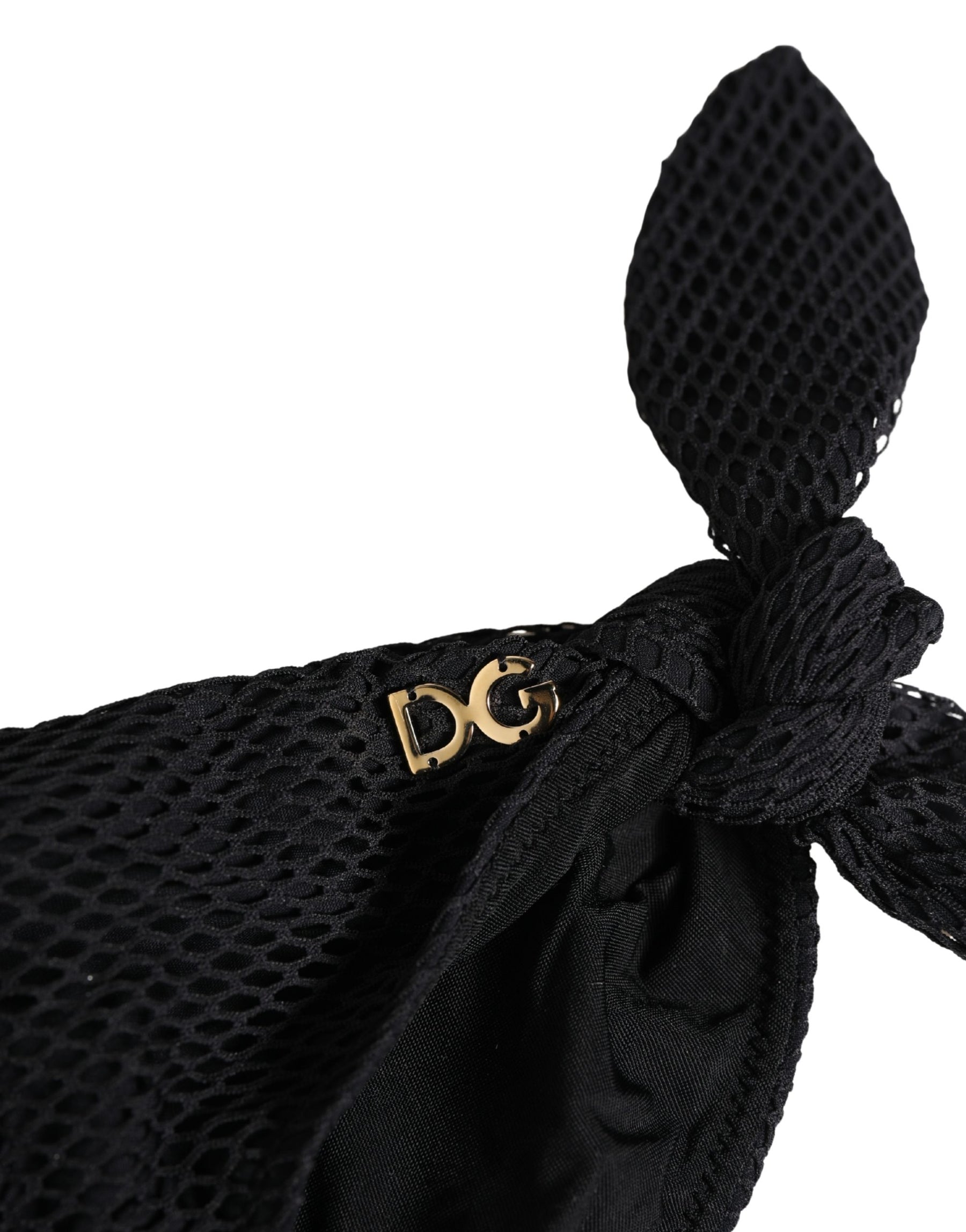 Dolce & Gabbana Swimwear Black Side-Tie Bikini Bottom DG Logo | Regal Royce