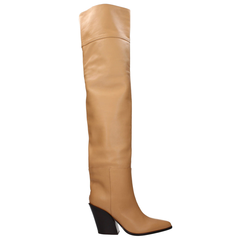 Jimmy Choo Beige Leather Ankle Boots